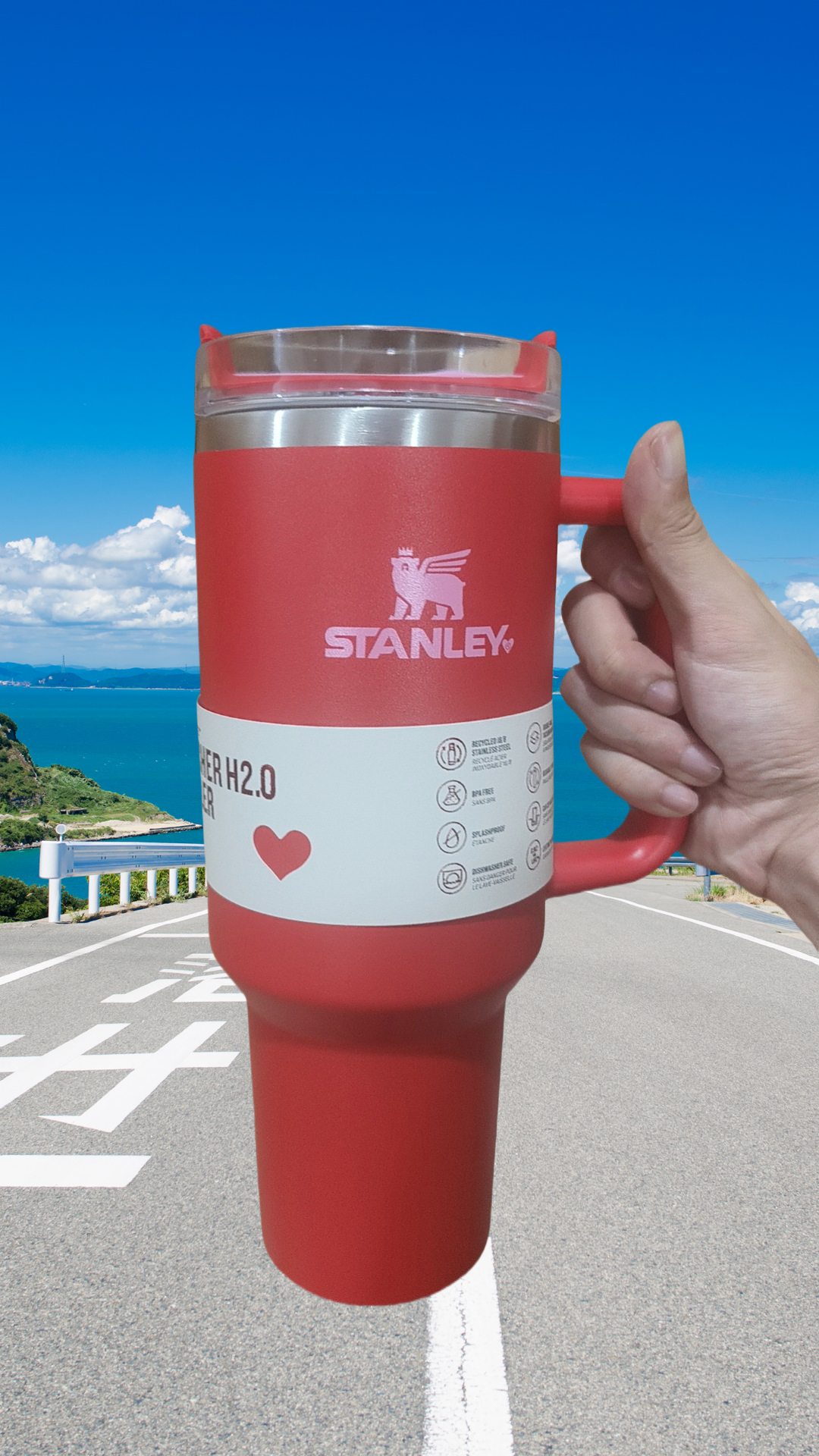 A4-Stanley Quencher H2.0 FlowState Stainless Steel Vacuum Insulated Tumbler with Lid and Straw for Water, Iced Tea or Coffee