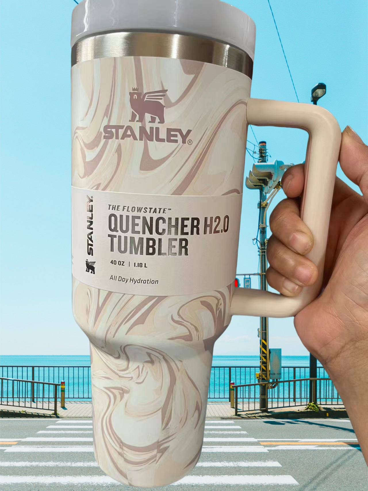 A4-Stanley Quencher H2.0 FlowState Stainless Steel Vacuum Insulated Tumbler with Lid and Straw for Water, Iced Tea or Coffee