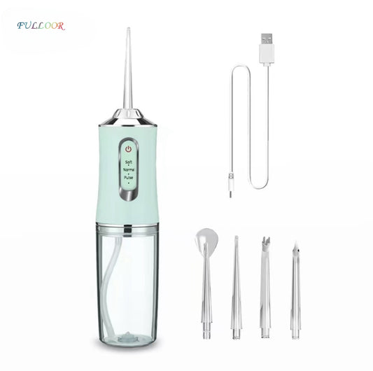 A1-portable burst water flosser powerful oral rine with cleaning modes and 4 jets cordless and effective tooth cleaning